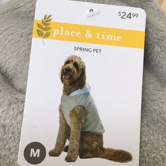 Blue & Gray/ Grey Soft Plush Sweatshirt Hoodie Medium NWT - Picture 5 of 7